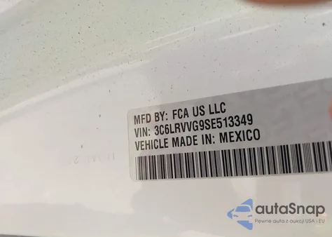 2025 Ram Promaster 2500 Tradesman Low Roof 136 Wb W/Pass Seat из США, поврежденный, VIN 3C6LRVVG9SE513349